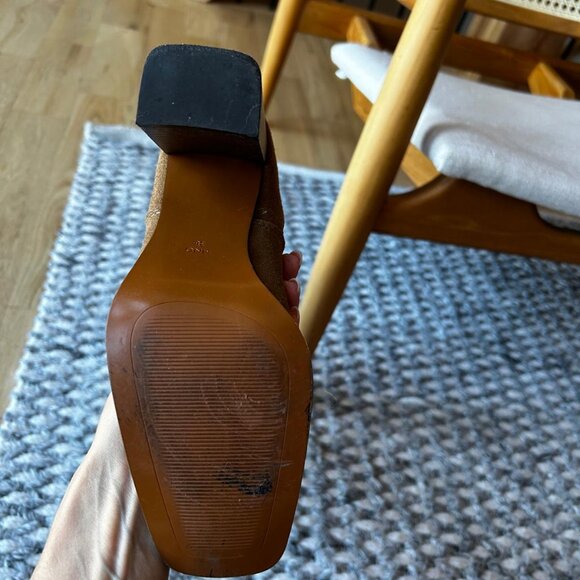 Zara Knee High Light Brown Slouchy Boots - Picture 4 of 8